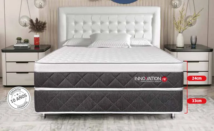 Colchón Nipponflex Innovation FIR sobre base, con garantía de 10 años